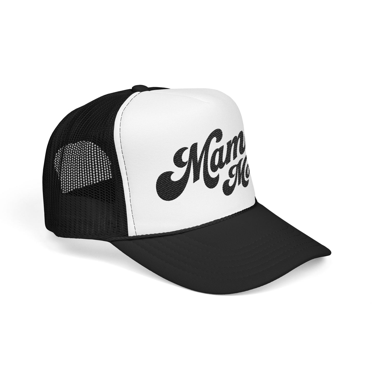 Mama Mode Trucker Hat — Vintage Script Foam Trucker Cap for Moms
