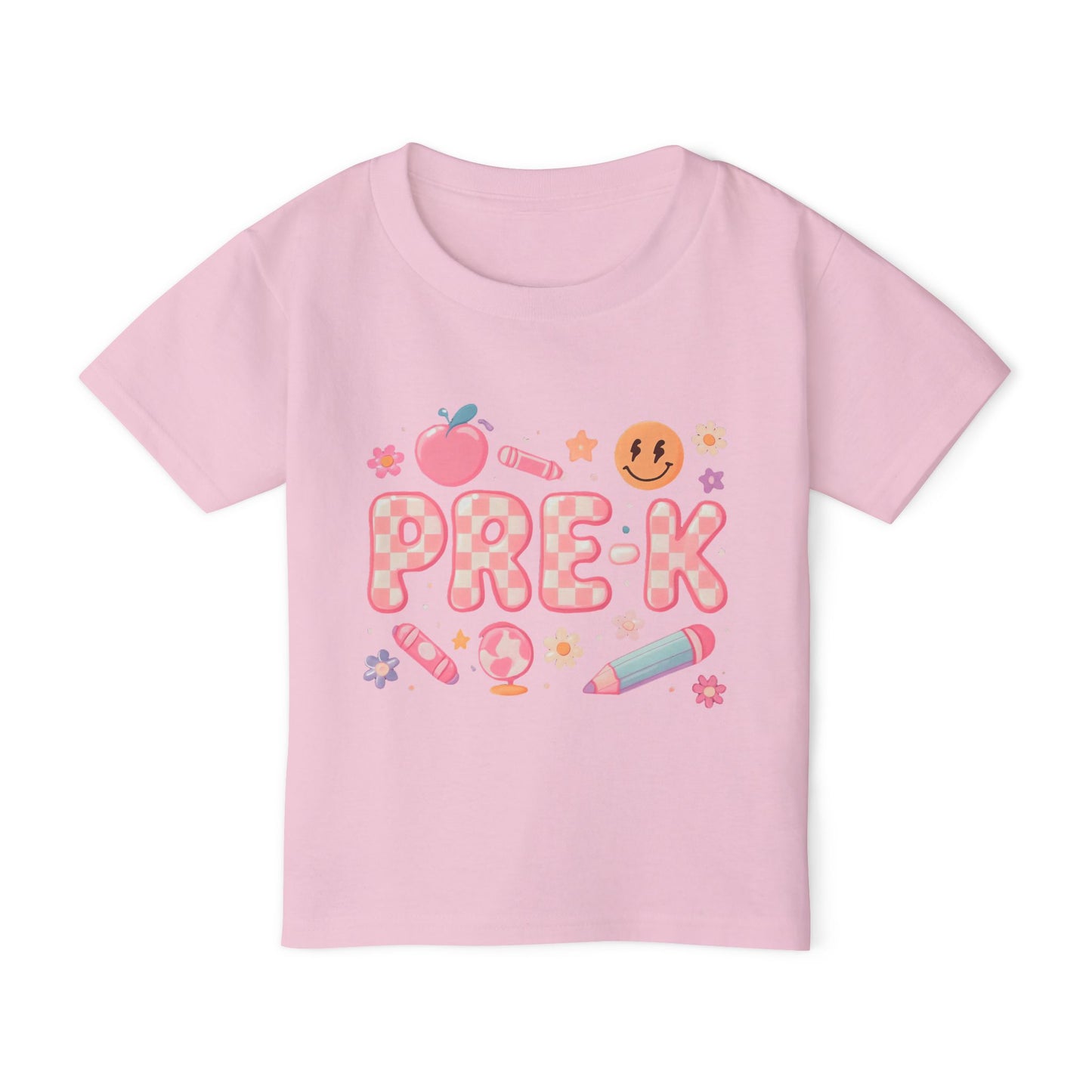 Pre-K Toddler T-Shirt — Cute Back-to-School Preschool Shirt with Crayon & Apple Design