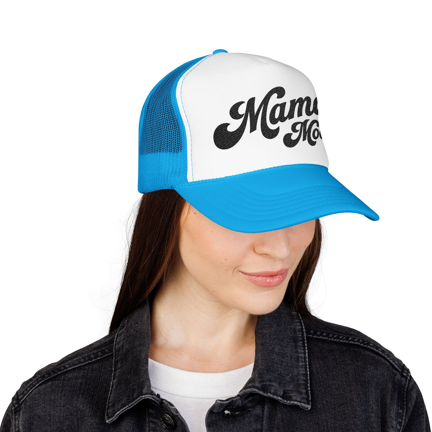 Mama Mode Trucker Hat — Vintage Script Foam Trucker Cap for Moms
