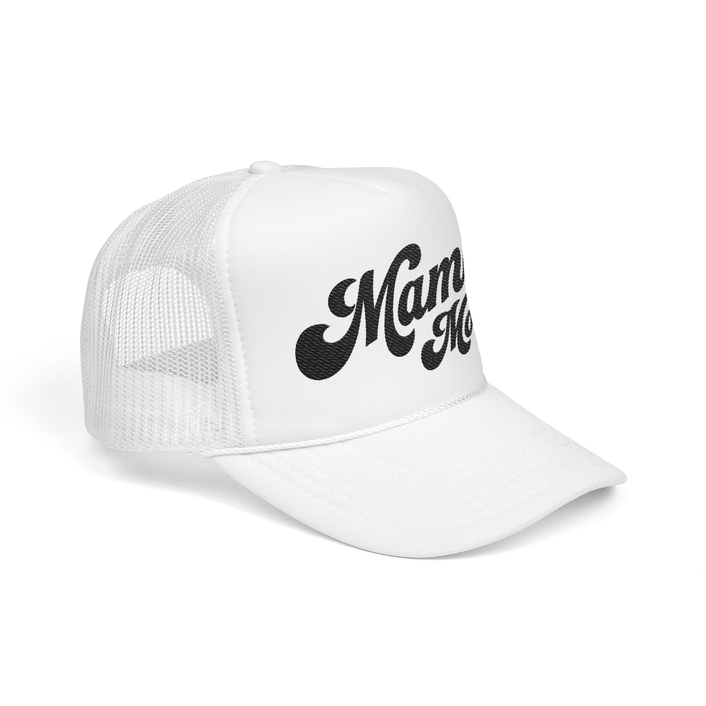 Mama Mode Trucker Hat — Vintage Script Foam Trucker Cap for Moms