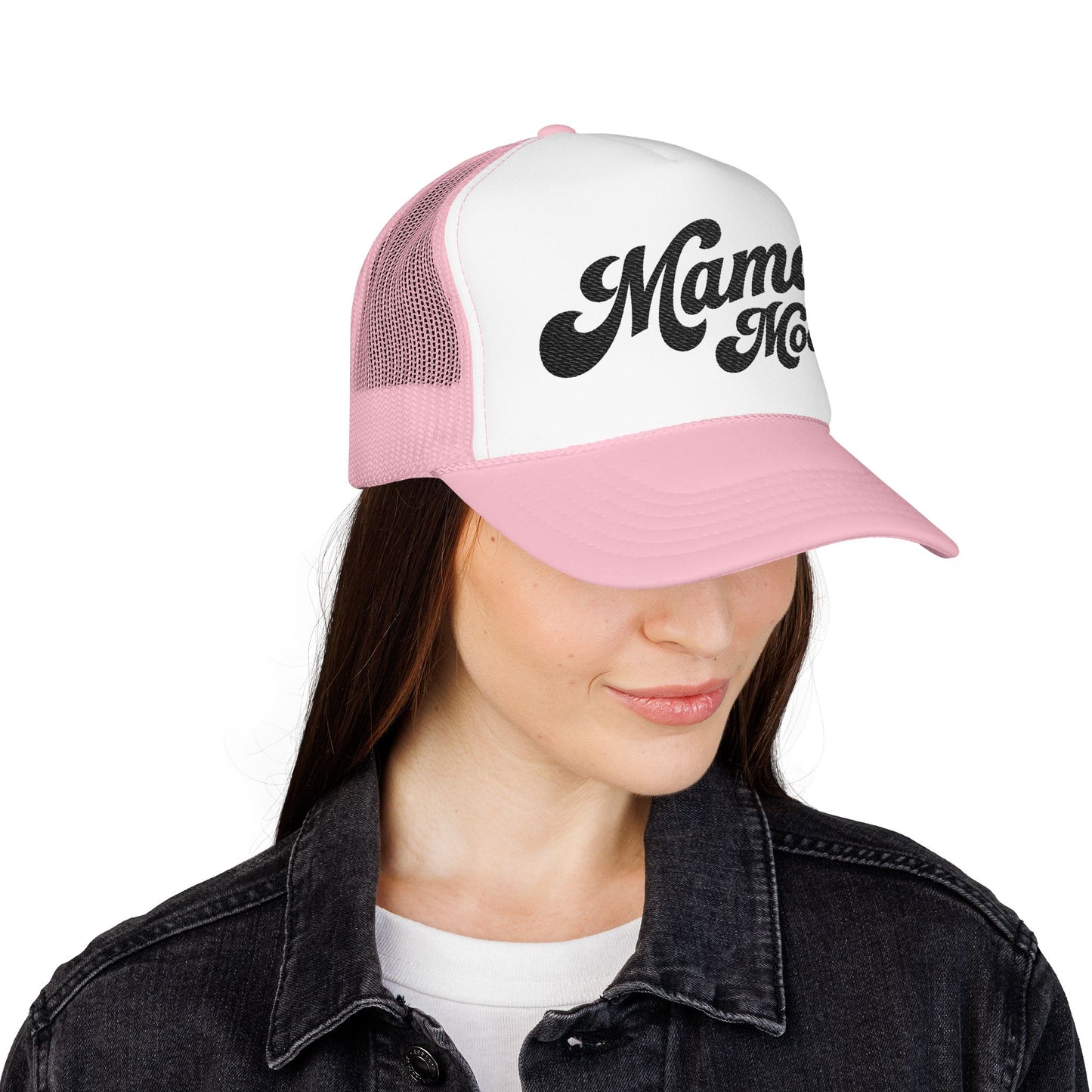 Mama Mode Trucker Hat — Vintage Script Foam Trucker Cap for Moms