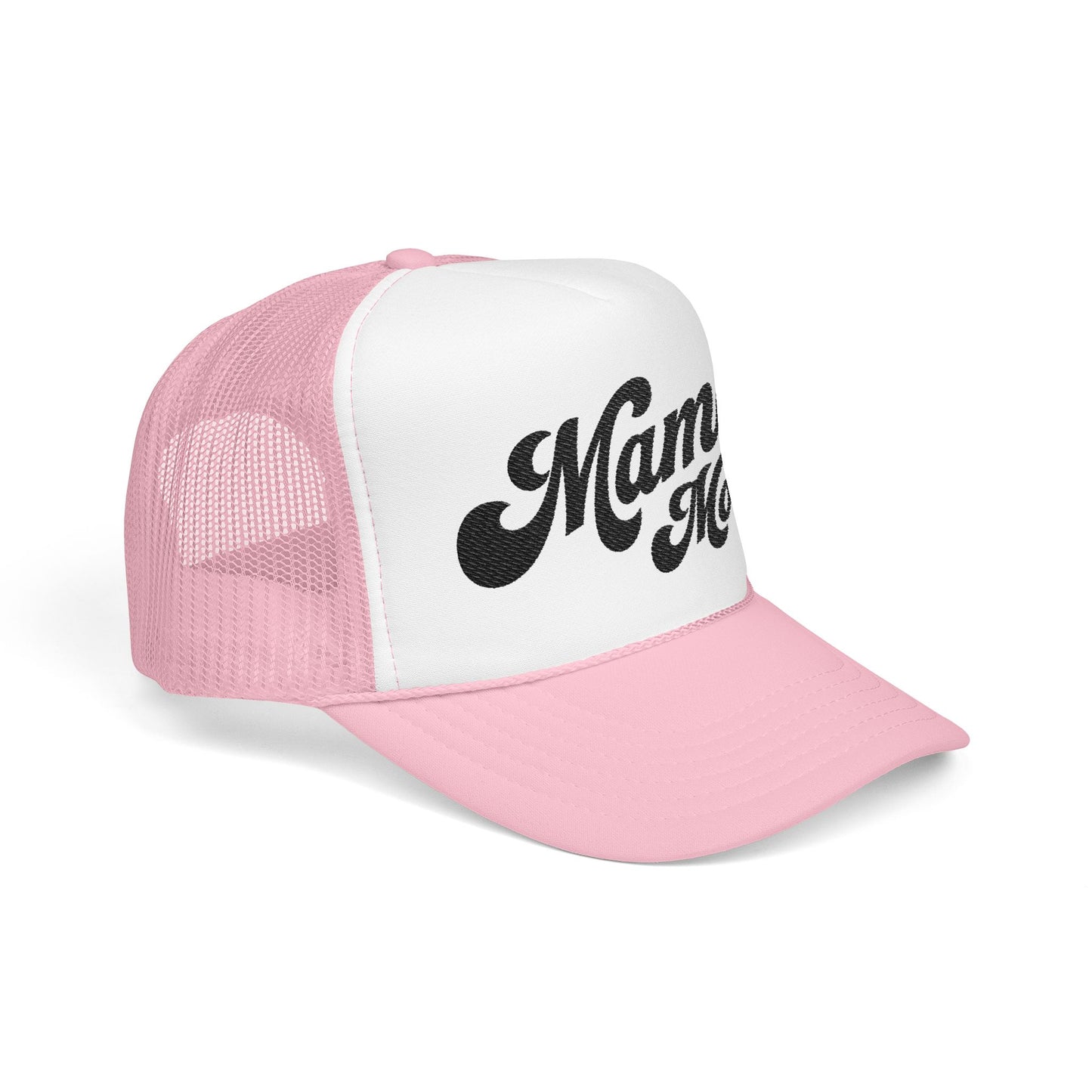 Mama Mode Trucker Hat — Vintage Script Foam Trucker Cap for Moms