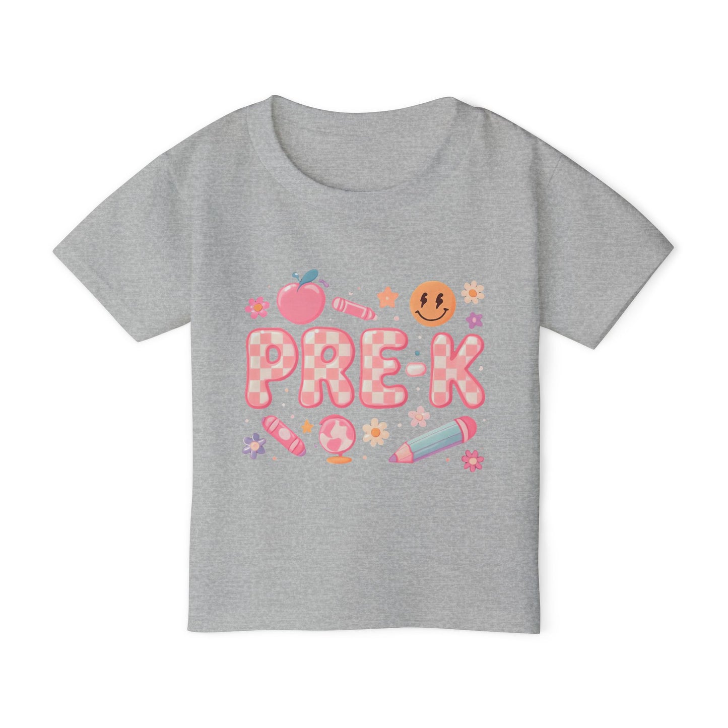 Pre-K Toddler T-Shirt — Cute Back-to-School Preschool Shirt with Crayon & Apple Design