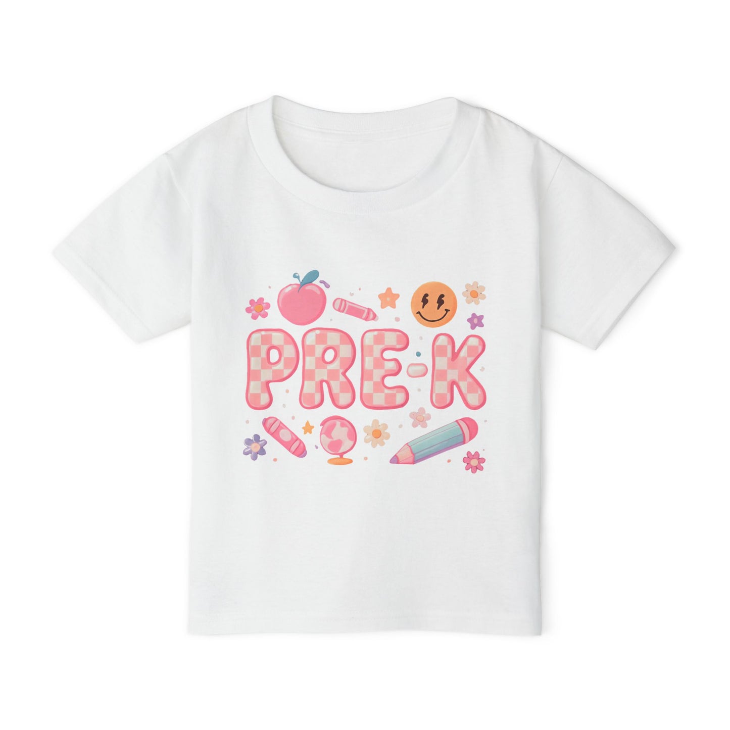 Pre-K Toddler T-Shirt — Cute Back-to-School Preschool Shirt with Crayon & Apple Design