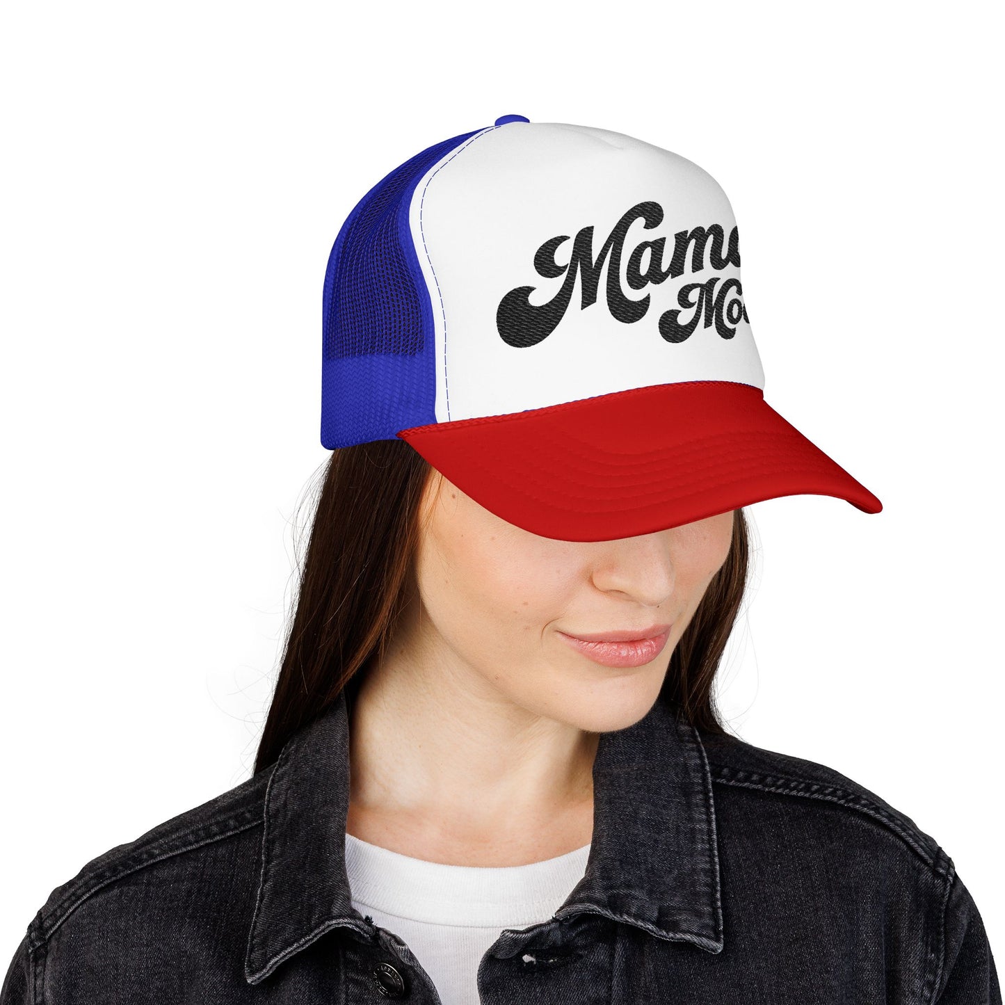 Mama Mode Trucker Hat — Vintage Script Foam Trucker Cap for Moms
