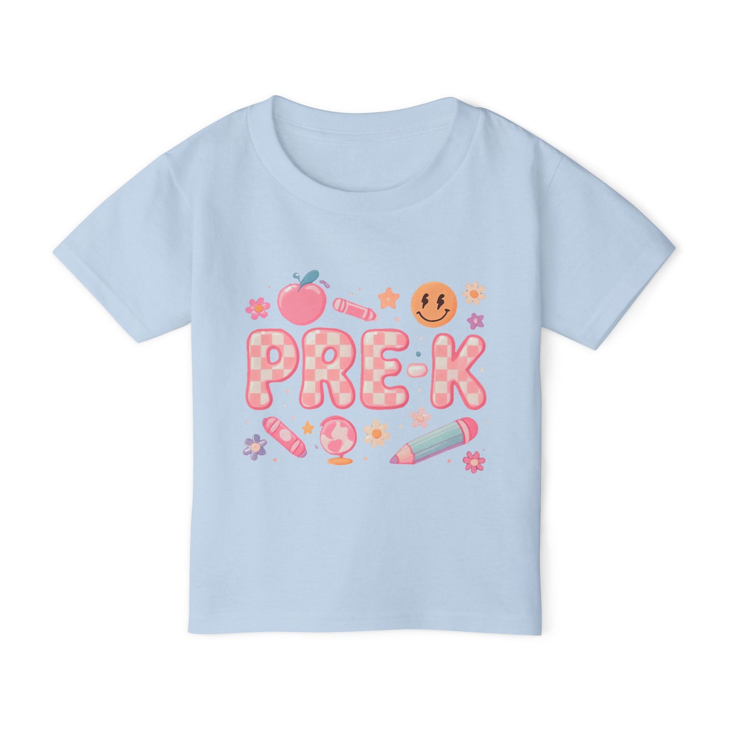 Pre-K Toddler T-Shirt — Cute Back-to-School Preschool Shirt with Crayon & Apple Design
