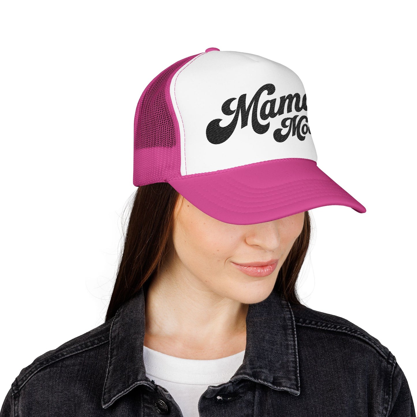 Mama Mode Trucker Hat — Vintage Script Foam Trucker Cap for Moms
