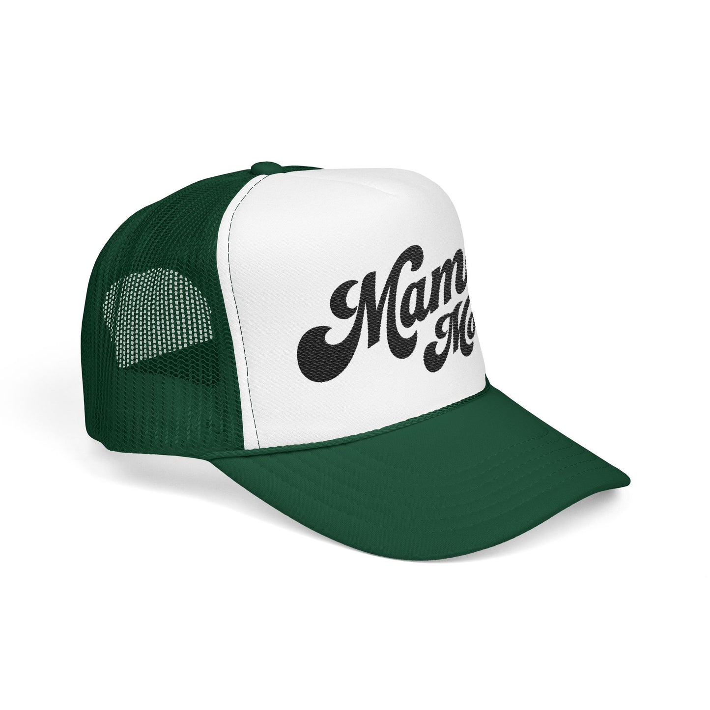 Mama Mode Trucker Hat — Vintage Script Foam Trucker Cap for Moms