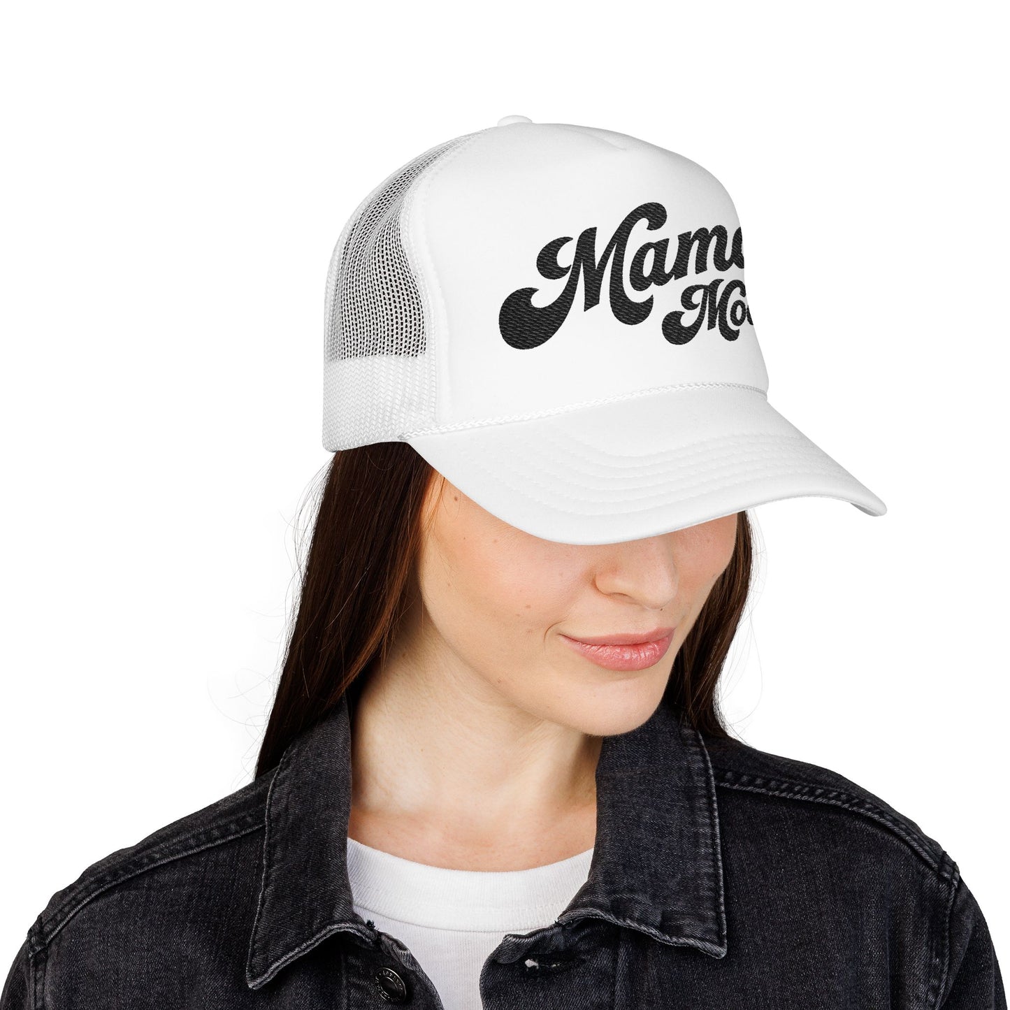 Mama Mode Trucker Hat — Vintage Script Foam Trucker Cap for Moms