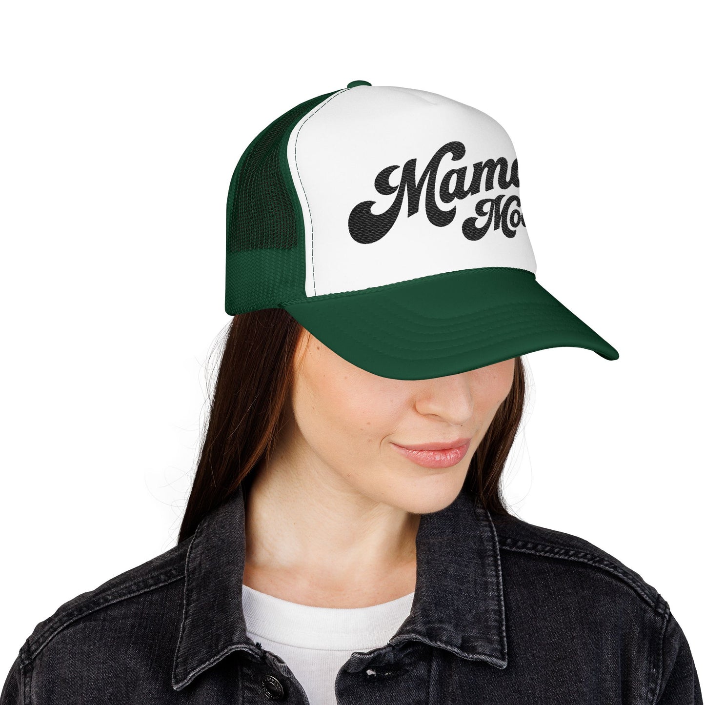 Mama Mode Trucker Hat — Vintage Script Foam Trucker Cap for Moms