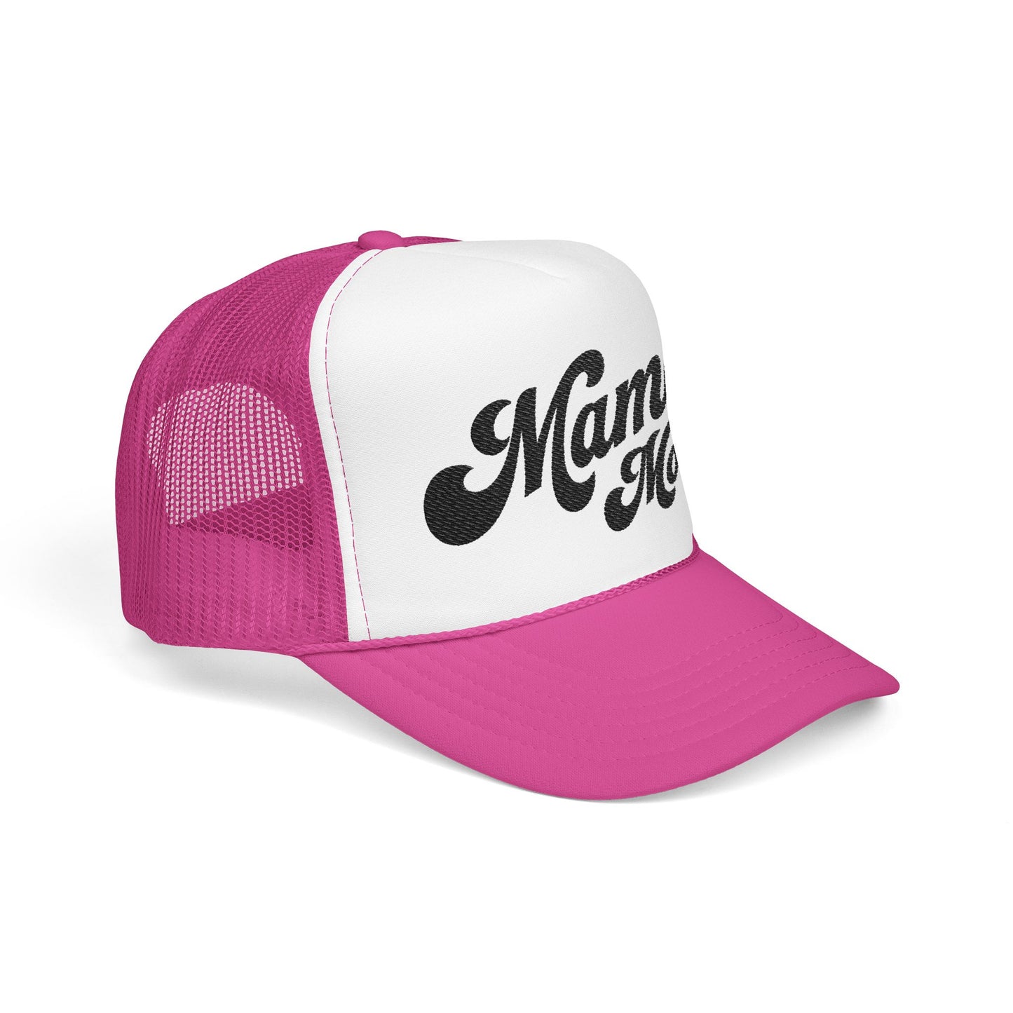 Mama Mode Trucker Hat — Vintage Script Foam Trucker Cap for Moms